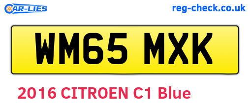 WM65MXK are the vehicle registration plates.