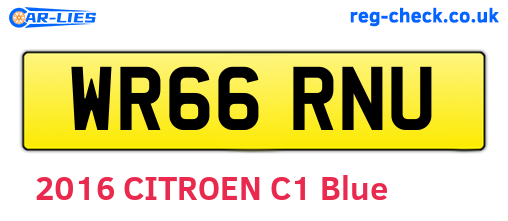 WR66RNU are the vehicle registration plates.