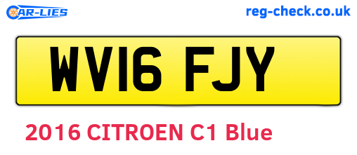 WV16FJY are the vehicle registration plates.
