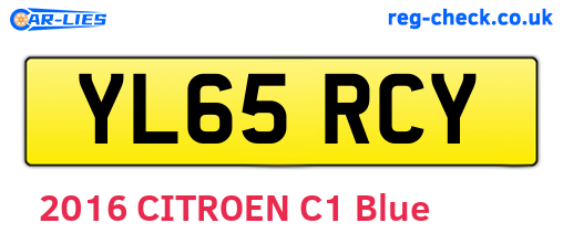 YL65RCY are the vehicle registration plates.