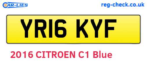 YR16KYF are the vehicle registration plates.