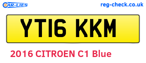 YT16KKM are the vehicle registration plates.
