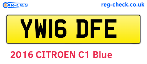YW16DFE are the vehicle registration plates.