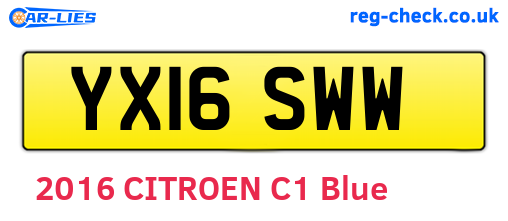 YX16SWW are the vehicle registration plates.