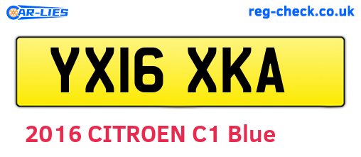 YX16XKA are the vehicle registration plates.
