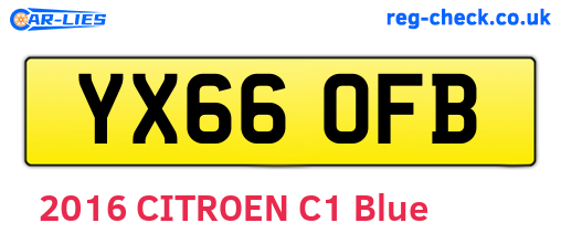 YX66OFB are the vehicle registration plates.