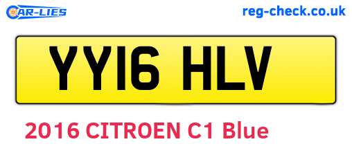 YY16HLV are the vehicle registration plates.