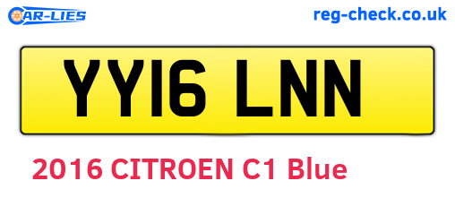 YY16LNN are the vehicle registration plates.