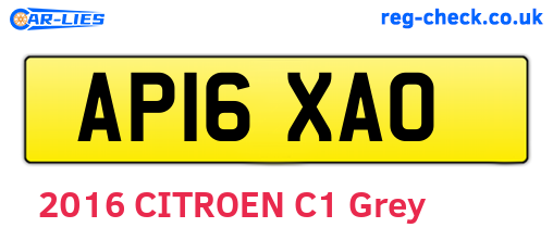 AP16XAO are the vehicle registration plates.