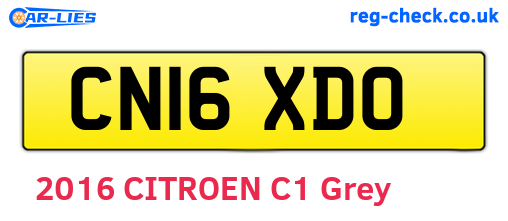 CN16XDO are the vehicle registration plates.