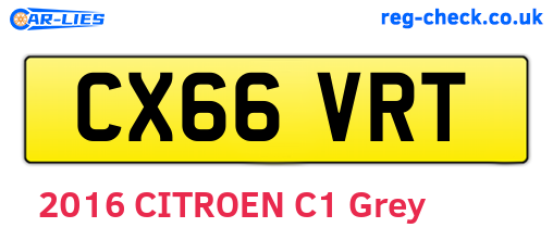 CX66VRT are the vehicle registration plates.