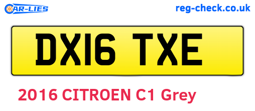 DX16TXE are the vehicle registration plates.