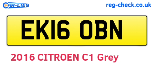 EK16OBN are the vehicle registration plates.