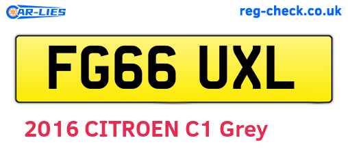 FG66UXL are the vehicle registration plates.