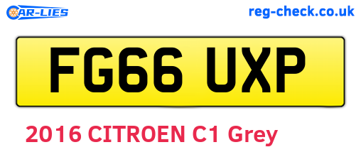 FG66UXP are the vehicle registration plates.