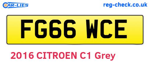 FG66WCE are the vehicle registration plates.