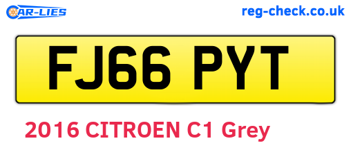 FJ66PYT are the vehicle registration plates.