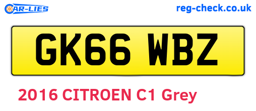 GK66WBZ are the vehicle registration plates.