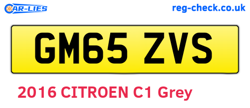 GM65ZVS are the vehicle registration plates.