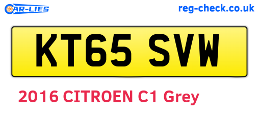 KT65SVW are the vehicle registration plates.
