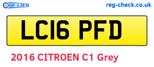 LC16PFD are the vehicle registration plates.