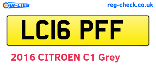 LC16PFF are the vehicle registration plates.