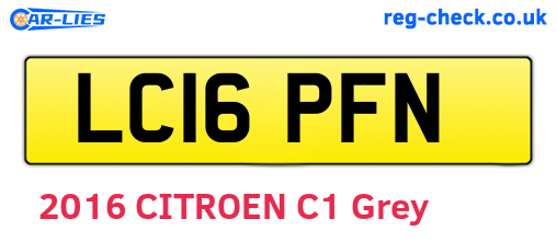 LC16PFN are the vehicle registration plates.