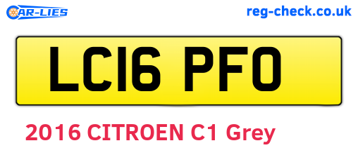 LC16PFO are the vehicle registration plates.