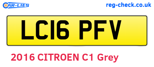 LC16PFV are the vehicle registration plates.