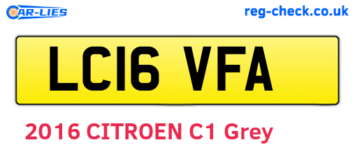 LC16VFA are the vehicle registration plates.