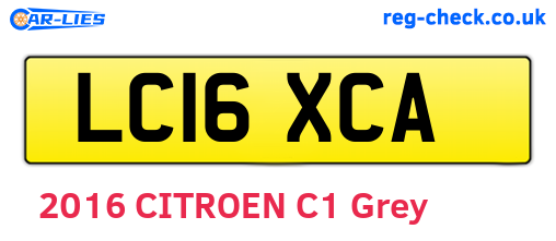 LC16XCA are the vehicle registration plates.