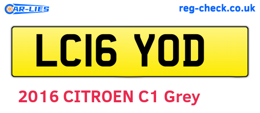 LC16YOD are the vehicle registration plates.