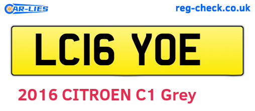 LC16YOE are the vehicle registration plates.