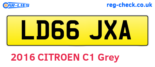 LD66JXA are the vehicle registration plates.