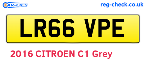 LR66VPE are the vehicle registration plates.