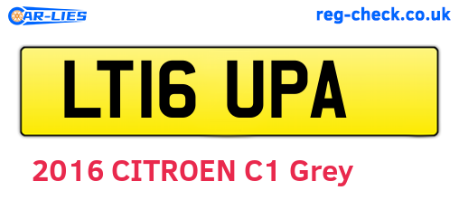 LT16UPA are the vehicle registration plates.