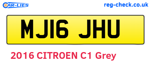 MJ16JHU are the vehicle registration plates.