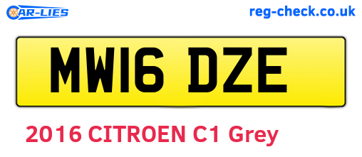 MW16DZE are the vehicle registration plates.