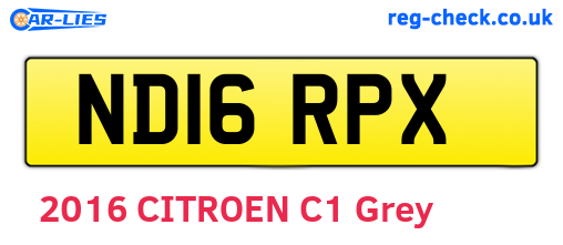 ND16RPX are the vehicle registration plates.