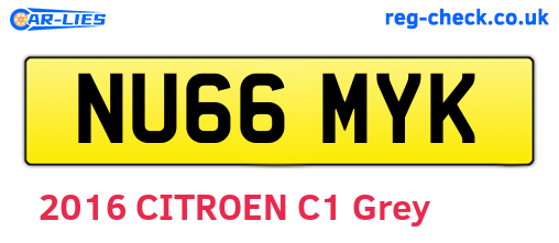 NU66MYK are the vehicle registration plates.