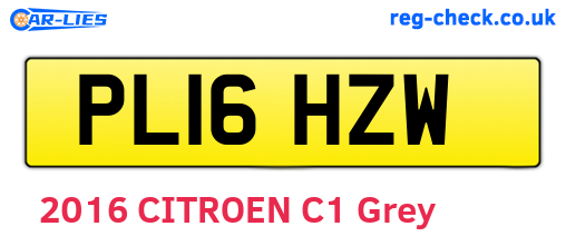 PL16HZW are the vehicle registration plates.