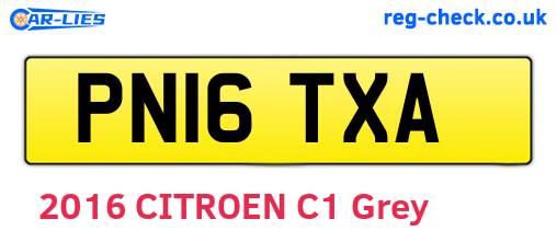 PN16TXA are the vehicle registration plates.