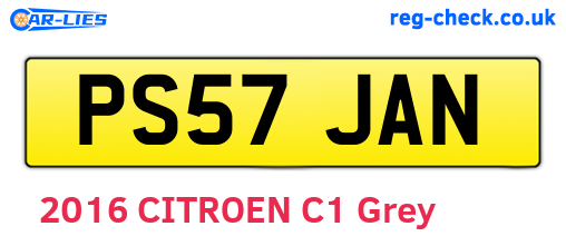 PS57JAN are the vehicle registration plates.