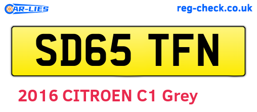 SD65TFN are the vehicle registration plates.