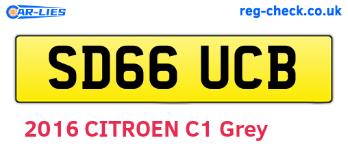 SD66UCB are the vehicle registration plates.