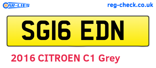 SG16EDN are the vehicle registration plates.