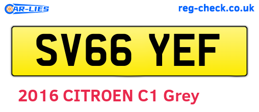 SV66YEF are the vehicle registration plates.