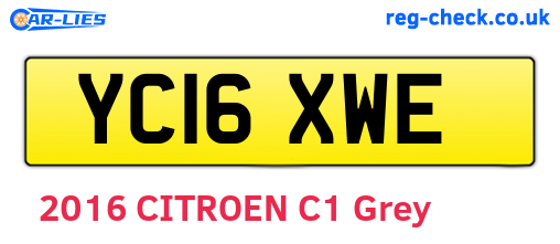 YC16XWE are the vehicle registration plates.
