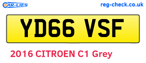 YD66VSF are the vehicle registration plates.