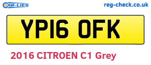 YP16OFK are the vehicle registration plates.